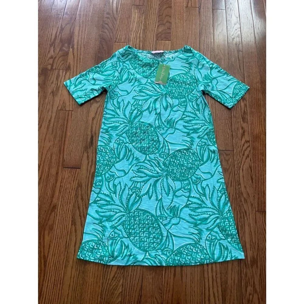 Lilly Pulitzer Little Cassie Knit Dress Shorely Blue Toucan Tango Sz XL NWT